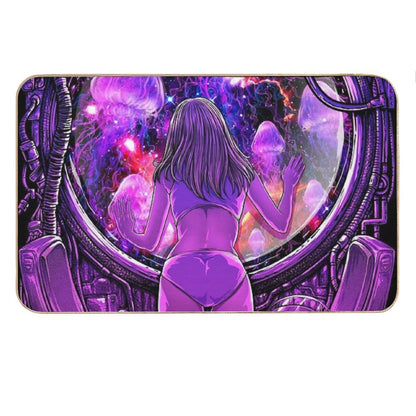 A Girl in Purple Room Bath Mat