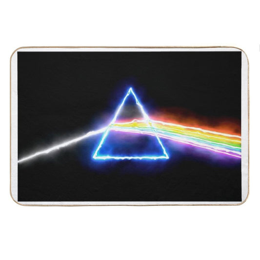 Pink Floyd Dark Side of The Moon Style Prism Rainbow Colors Bath Mat