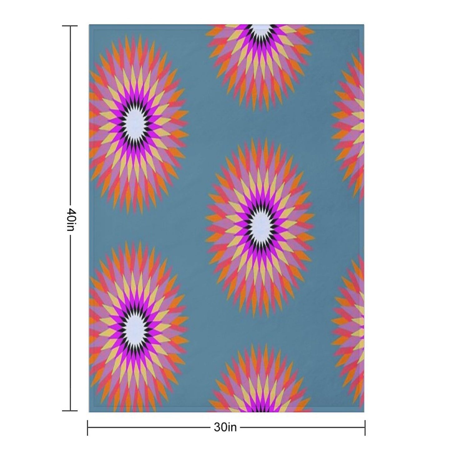 Psychedelic Geometric Flower Mandala Throw Blanket