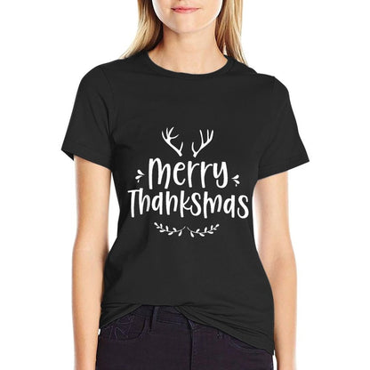 Merry Thanksmas Festive Thanksgiving Christmas  Quick-drying T-Shirt