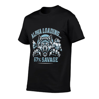 Alpha Wolf Loading 67 Savage Funny Gen Z Meme  Soft T-Shirt