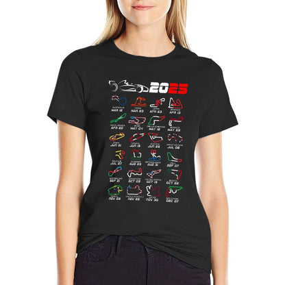 Calendar Formula Race Cars 2025 Circuits Colors  Classic T-Shirt