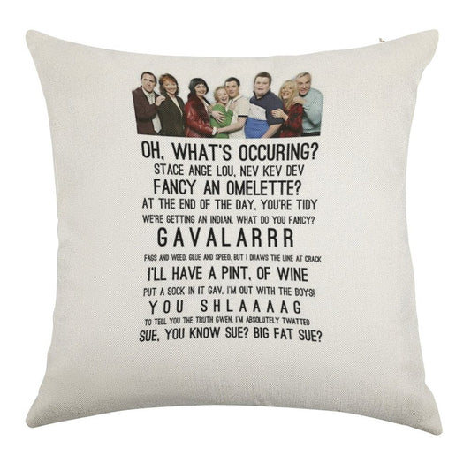 Gavin And Stacey Linen Throw Pillow Cover
