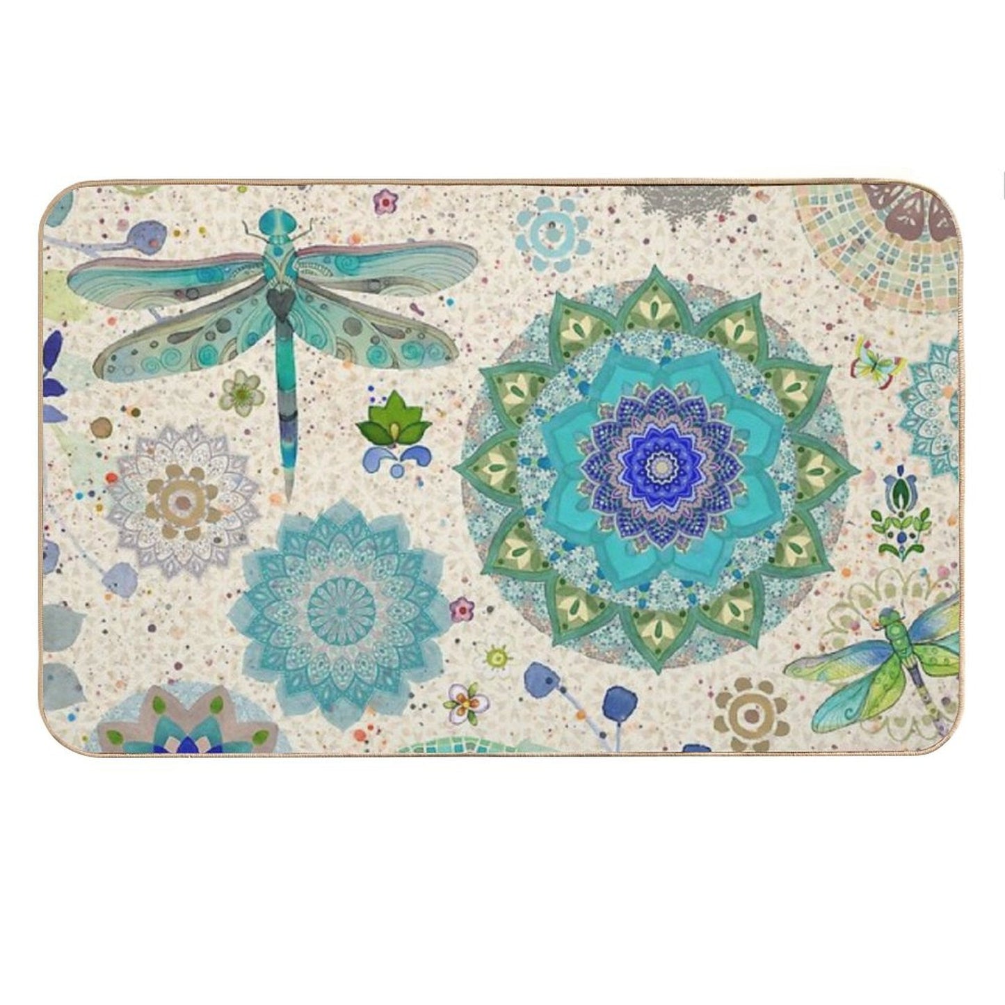Boho Dragonfly Mandalas Bath Mat