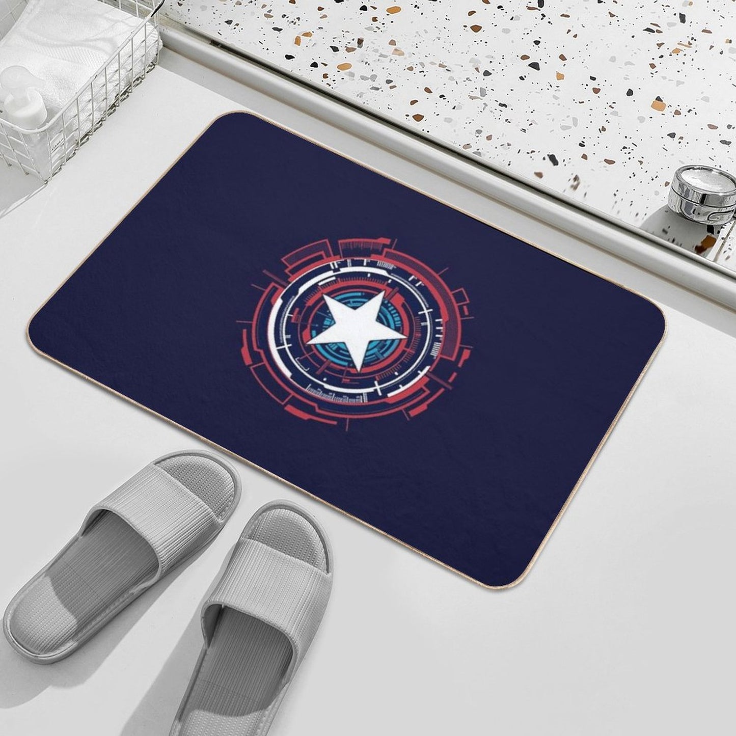 America Hero Futuristic Logo Bath Mat