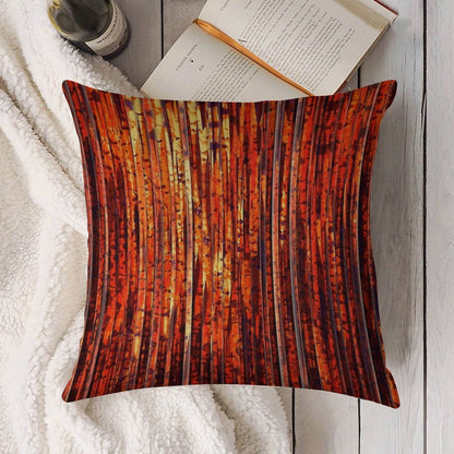 Abstract Orange Stripes Linen Throw Pillow Cover