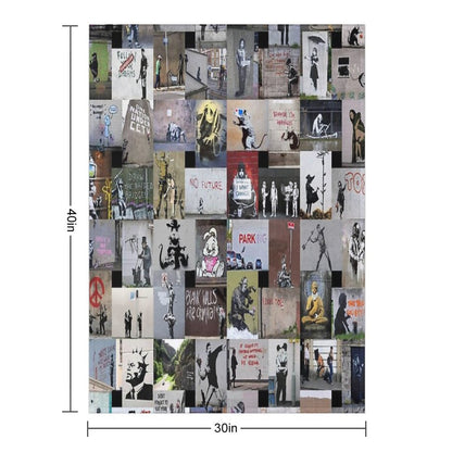 Banksy Throw Blanket