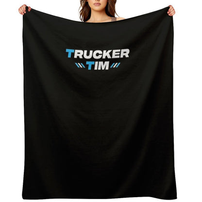Trucker Tim Merch Trucker Tim Logo Throw Blanket