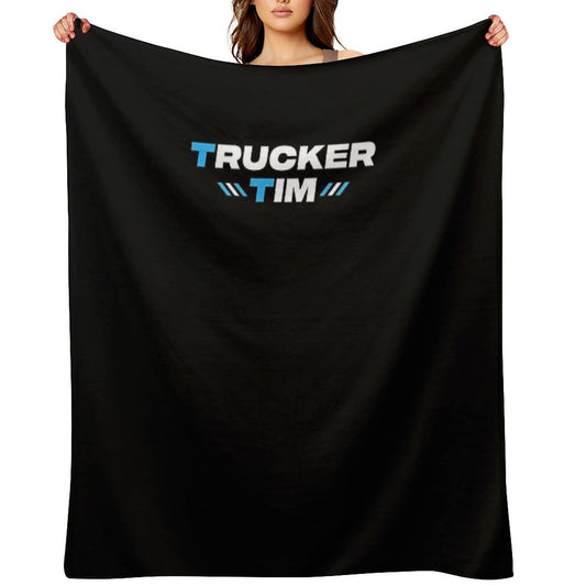 Trucker Tim Merch Trucker Tim Logo Throw Blanket