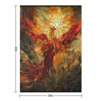Glorious Phoenix Staine Glass Throw Blanket