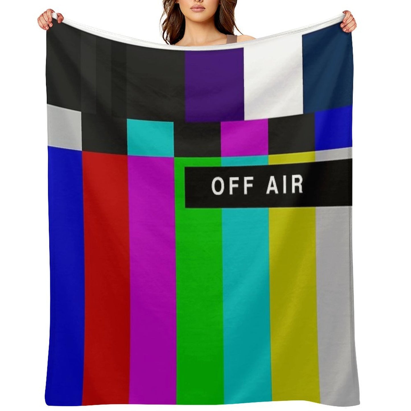 OFF AIR TV Test Pattern Throw Blanket
