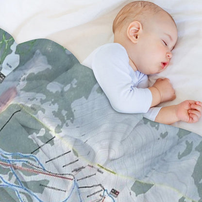 Mammoth Mountain Resort Trail Map Throw Blanket
