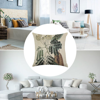 Acacia Vintage Botanical Print Linen Throw Pillow Cover