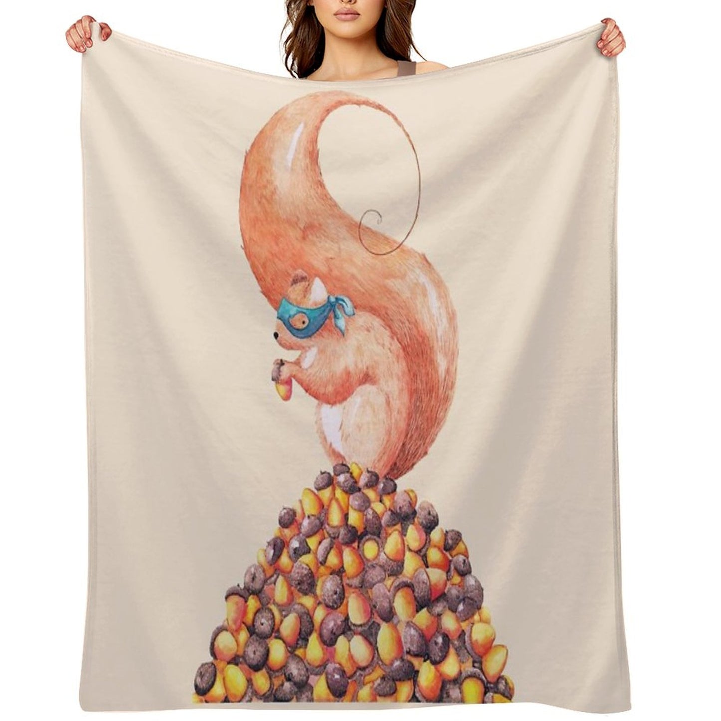 The Bandit Squirrel Throw Blanket