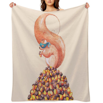 The Bandit Squirrel Throw Blanket
