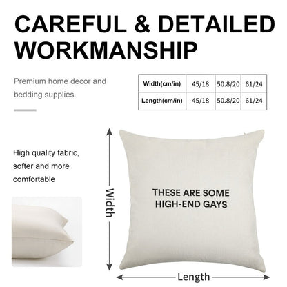 THESE ARE SOME HIGH-END GAYS  Tanya from White Lotus Linen Throw Pillow Cover