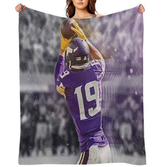 Adam Thielen Minnesota Vikings Illustration Throw Blanket