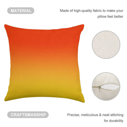 OMBRE GRADIENT ORANGE RED AND YELLOW ONE OF 100 CHIC OMBRE 2 TONE DESIGNS ON OZCUSHIONS Linen Throw Pillow Cover