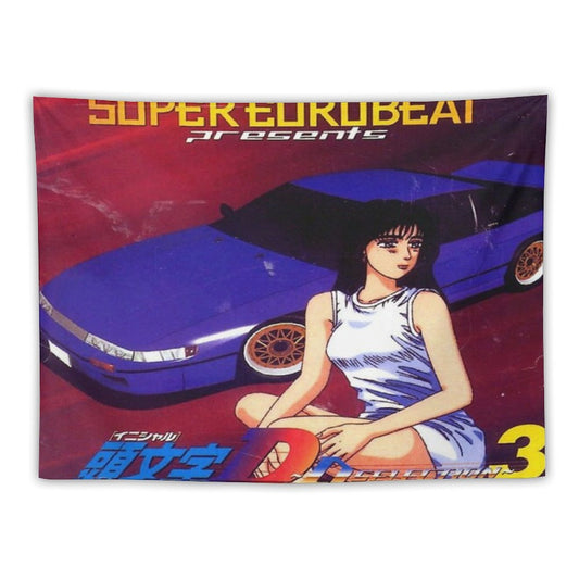 Initial D Mako Super Eurobeat Anime Tapestry