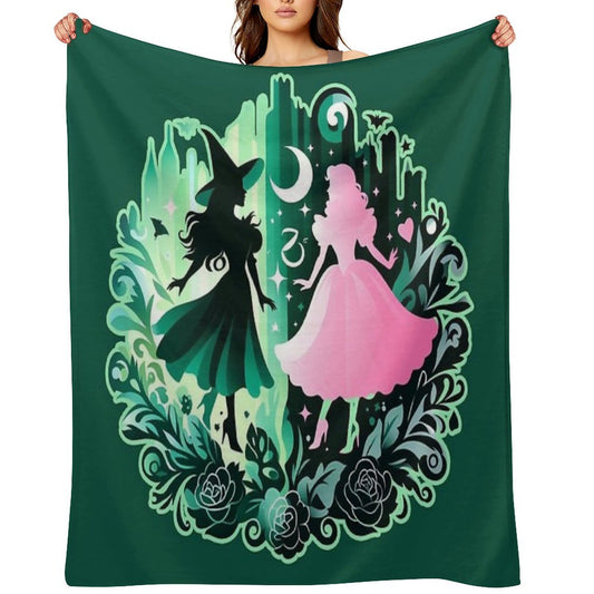 Elphaba & Glinda Wicked The Musical Throw Blanket