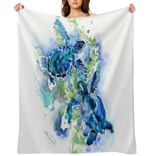 Sea Turtles Turquoise BLue Design Throw Blanket