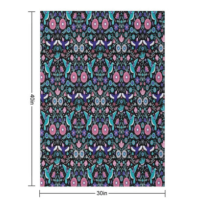 Hummingbird Garden 2 Throw Blanket