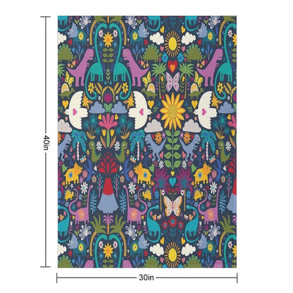 Peace, Love And Dinosaurs - Cute Animal Pattern by Cecca Designs Throw Blanket