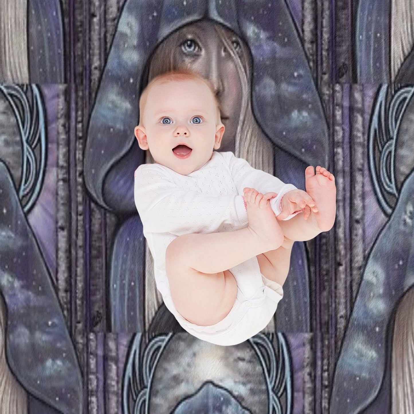 Nauthiz Rune Maiden Black Cat Sorceress Throw Blanket