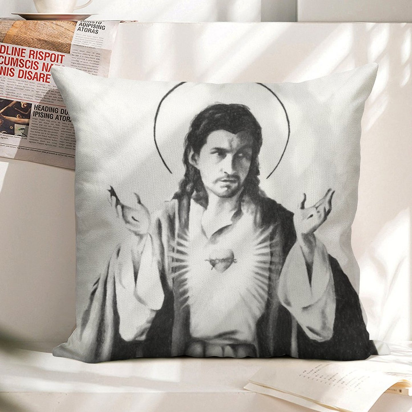 Arctic Monkeys Alex Turner As Jesus Linen Throw Pillow Cover