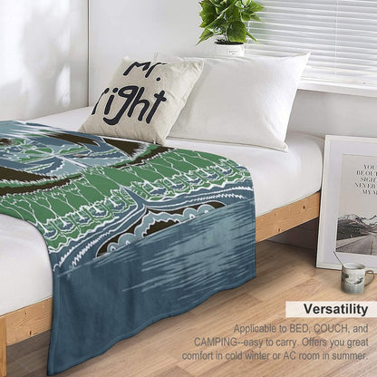 Midnight Forest Mountain Path in The Style of J.R.R.Tolkien Throw Blanket