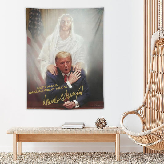 Let's MAGA Jesus Merch Tapestry