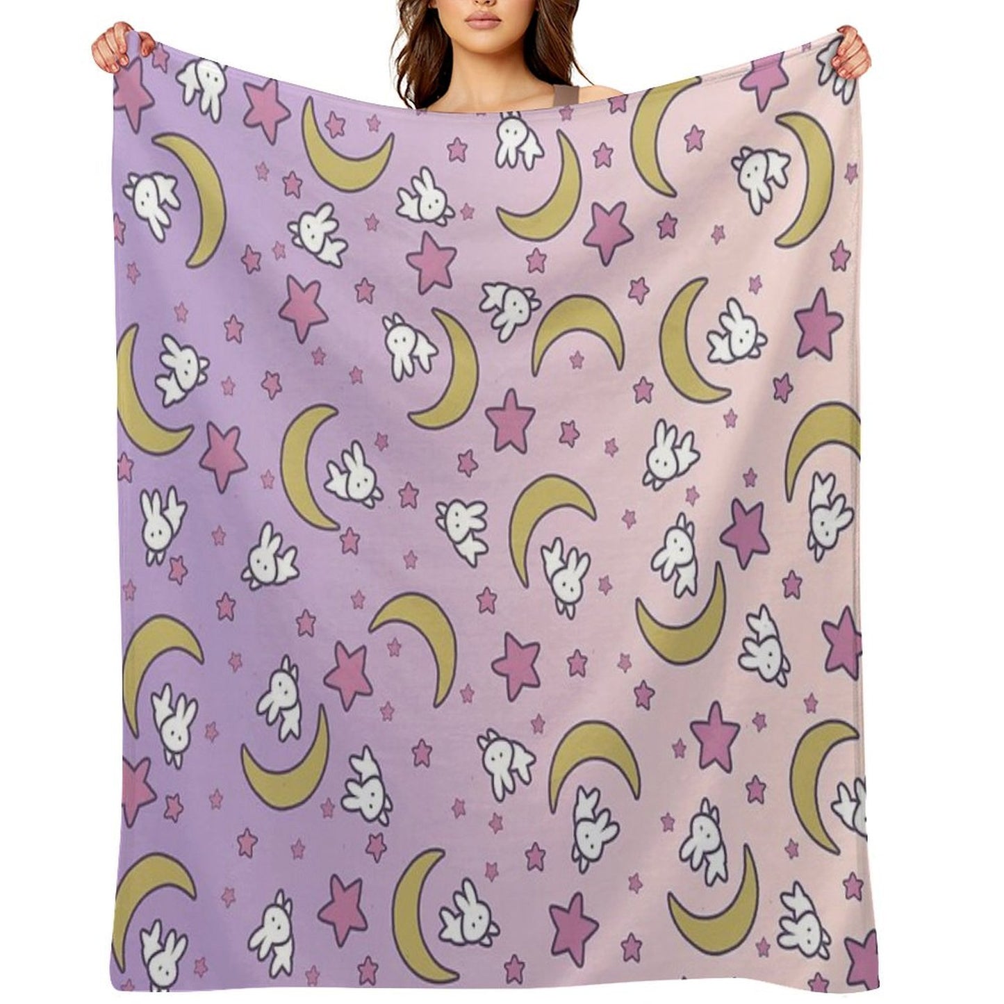 Sailor Moon - Usagi's Print Moon Bunny Blanket Throw Blanket