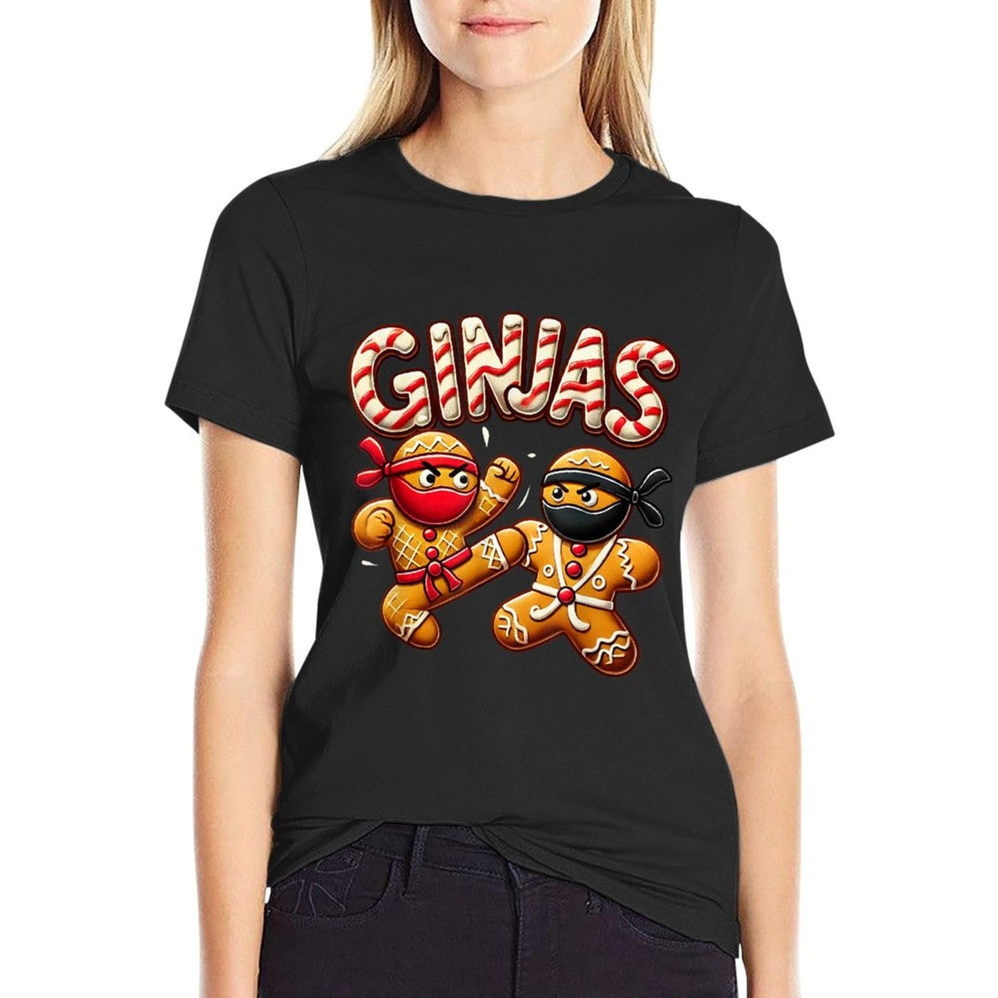 Funny Ginjas Gingerbread Ninjas for Kid Boys Christmas Xmas  Trendy Pattern T-Shirt