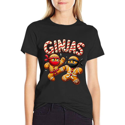 Funny Ginjas Gingerbread Ninjas for Kid Boys Christmas Xmas  Trendy Pattern T-Shirt