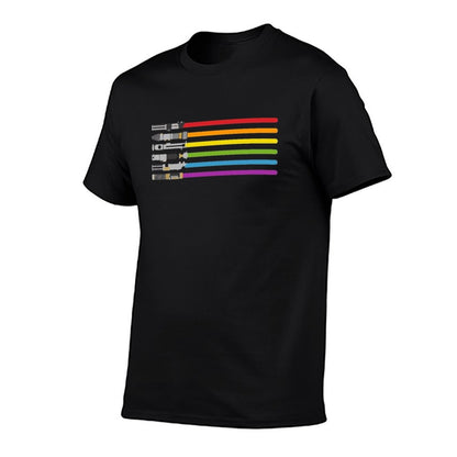Lightsaber Rainbow  Heathered Texture T-Shirt