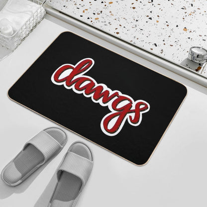 Dawgs Retro Calligraphy Bath Mat