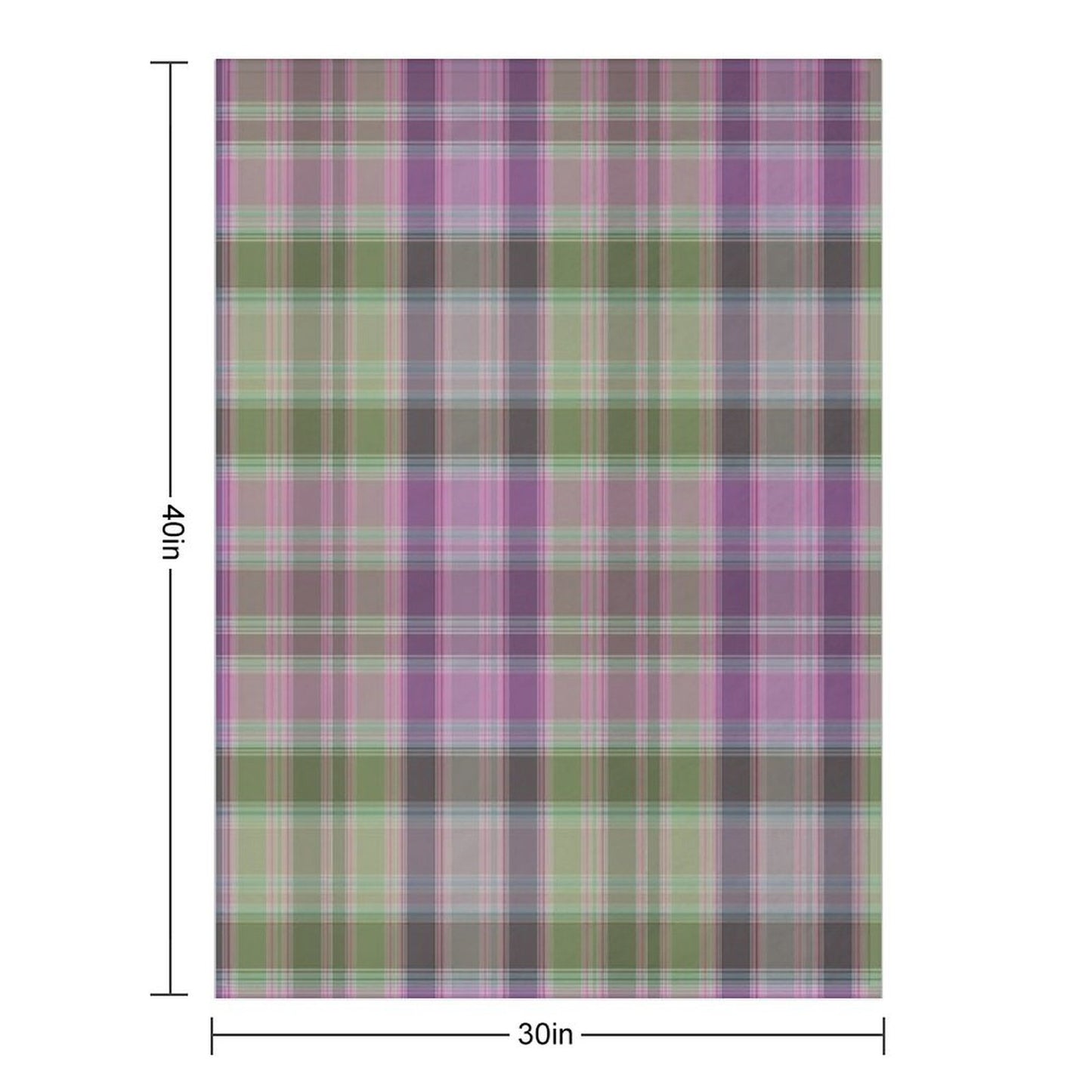 Green And Lilac Tartan Plaid. Throw Blanket