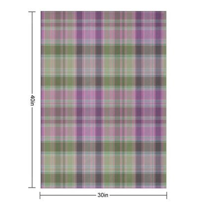Green And Lilac Tartan Plaid. Throw Blanket