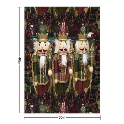 Christmas Nutcracker Trio Throw Blanket