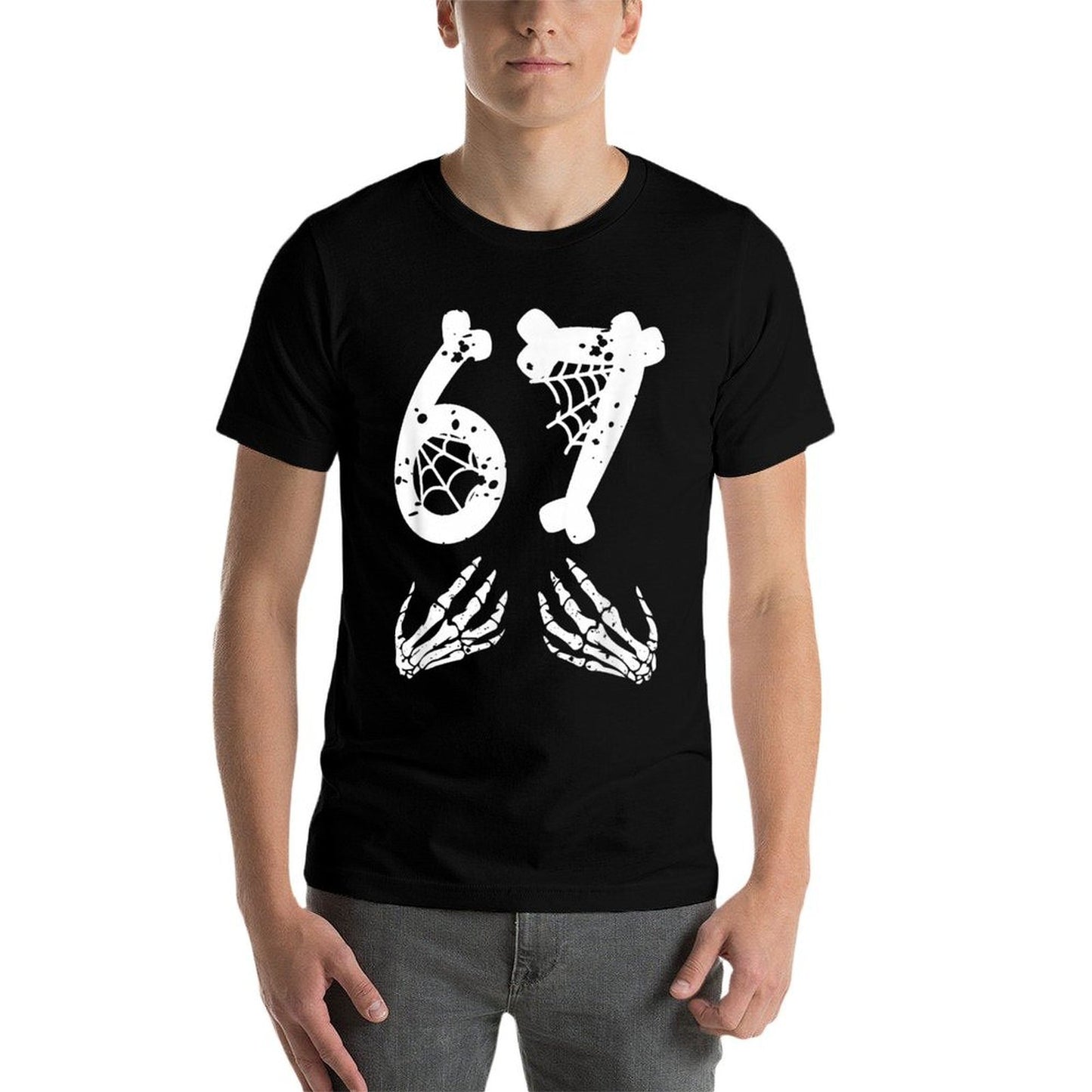 67 Skeleton Hand Halloween Six Seven Funny 67 Meme  Moisture-wicking T-Shirt