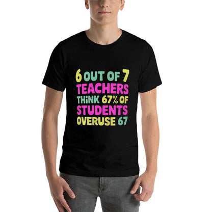 Funny 67 Teacher - Teacher 6 7 Funny Overuse 67 Premium Tri-Blend  Quick-drying T-Shirt