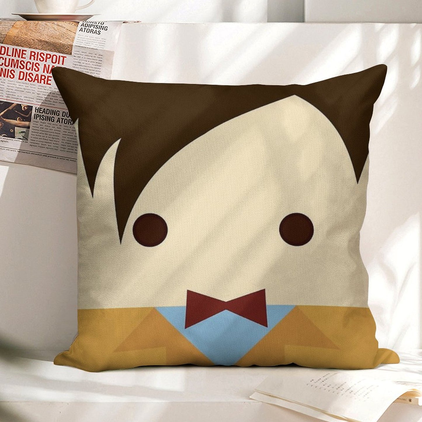 11th Doctor, Matt Smith Linen Throw Pillow Cover