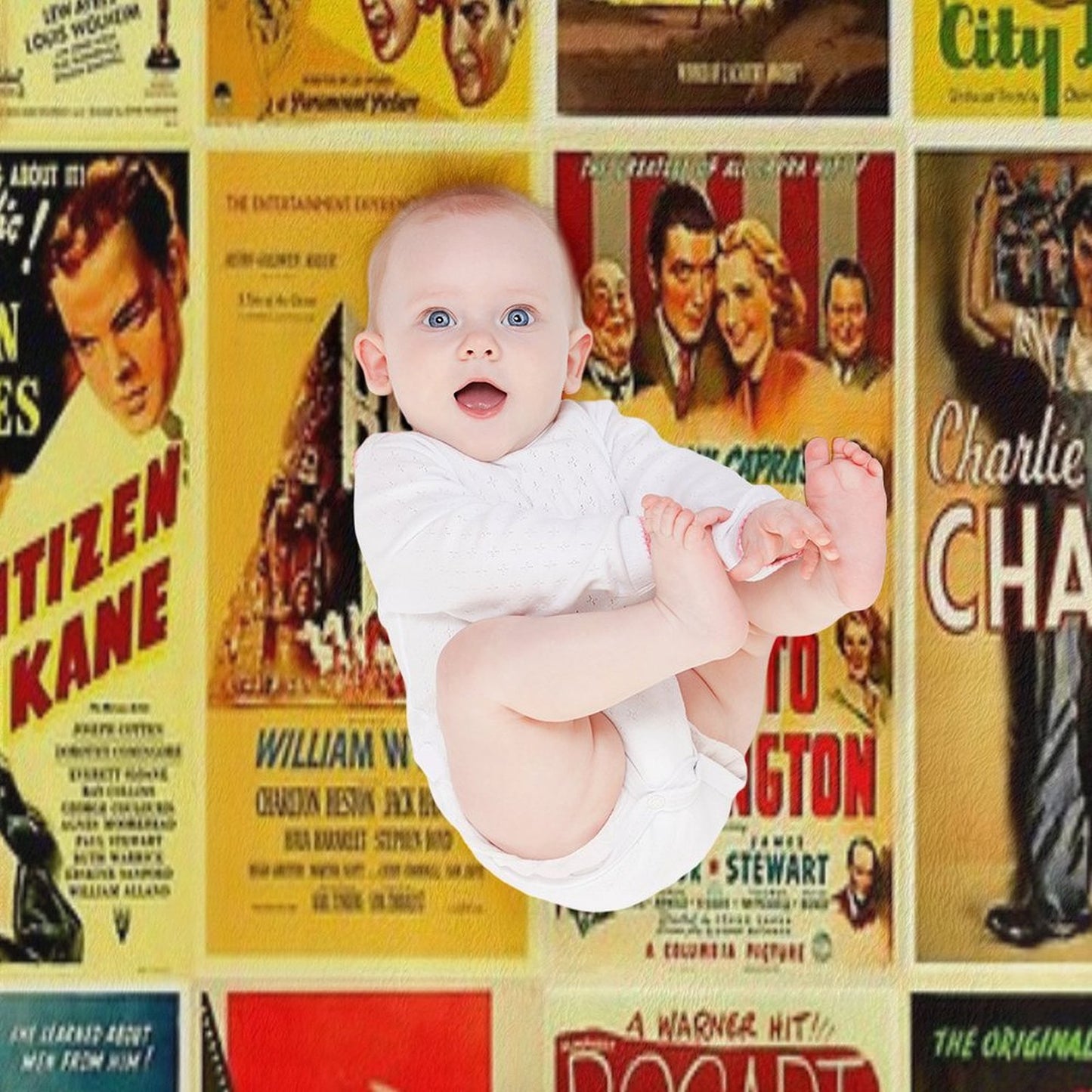 Vintage Hollywood Classic Movie Posters Throw Blanket