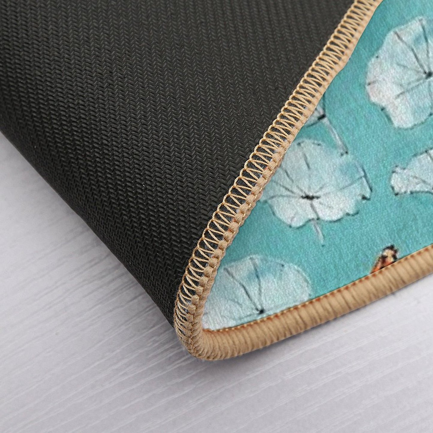 Waterlily Koi in Turquoise Bath Mat