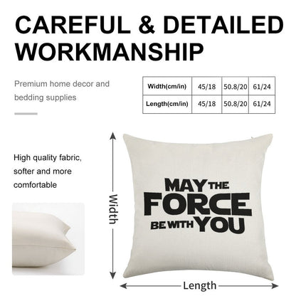 MAY THE FORCE BE WITH YOU GRAPHICS Linen Throw Pillow Cover