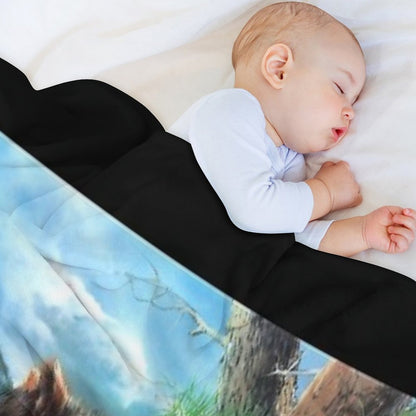 Cinnamon Tree Black Bear Cub Throw Blanket