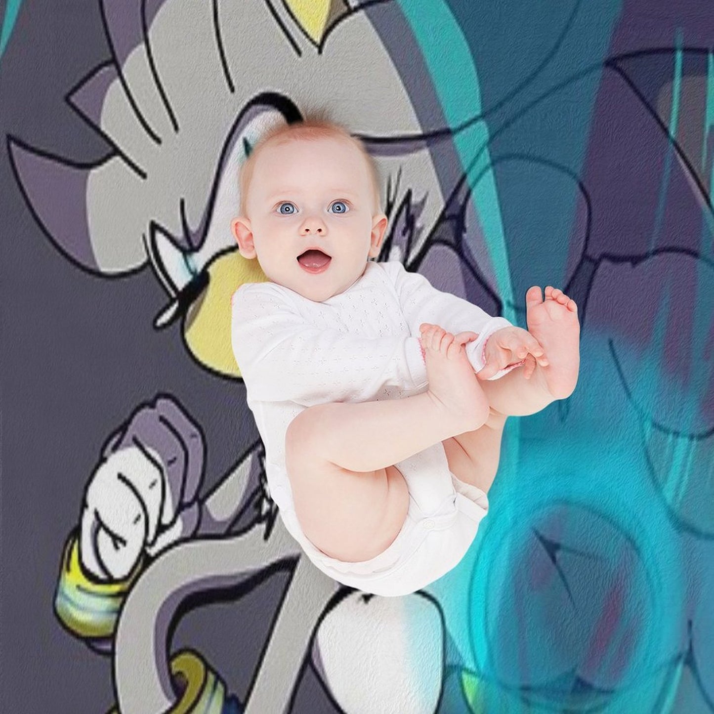 Silver The Hedgehog (Full Color) Throw Blanket