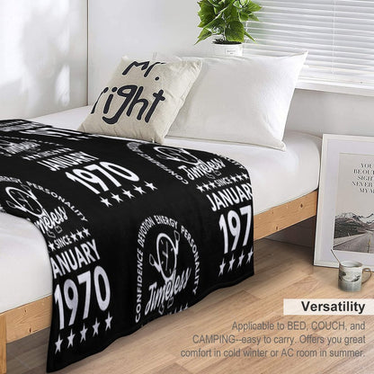 January Birthday Timeless Person - White Text Throw Blanket