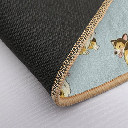 Tri Color Corgi Dog Bath Mat
