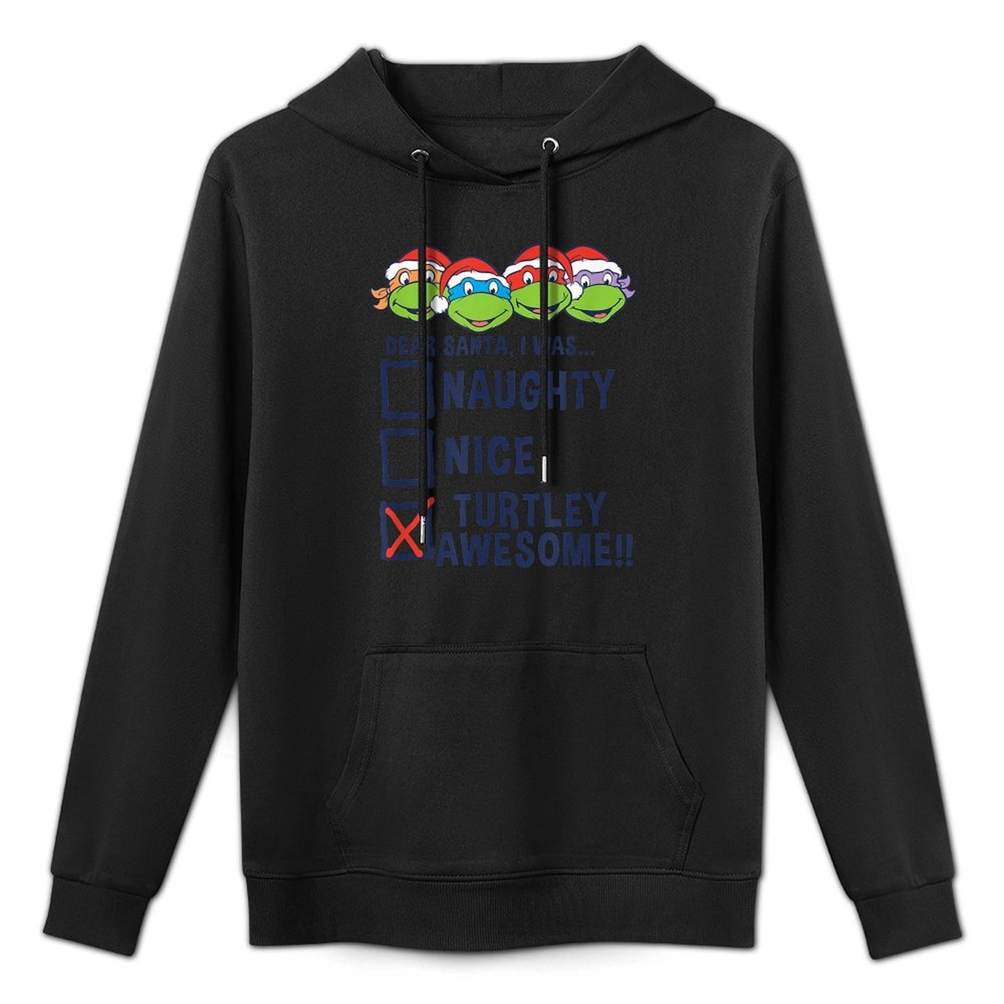 Teenage Mutant Ninja Turtles Christmas Santa I Was Awesome Adjustable Hood Hoodie